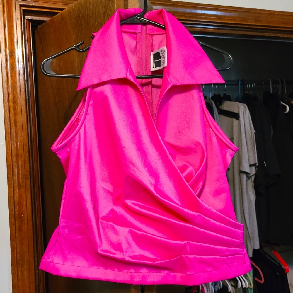 Vintage TADASHI collar shirt fuscia pink